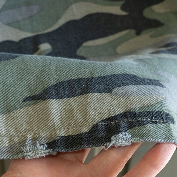 Jodifl Camo Jacket Denim Military Cargo Coat oversize Camouflage Jean Button Up - Picture 4 of 11